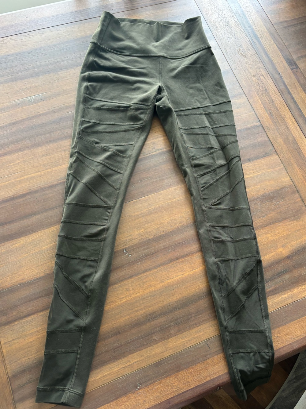 lululemon athletica Olive Green Mesh Front Leggings